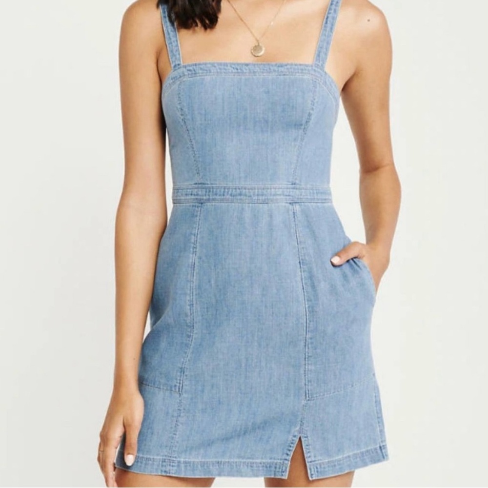Abercrombie & Fitch Mini Denim Cami Dress